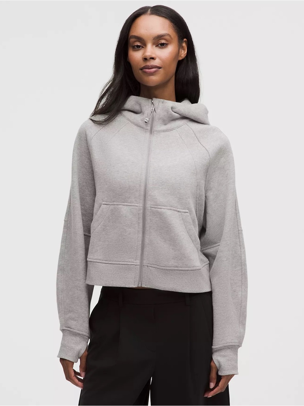 LULULEMON Scuba Oversized Full-Zip Hoodie in Heathered Core Medium Grey (XS/S)
